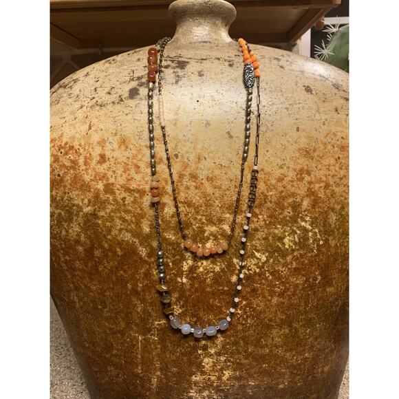 Silpada Spice Box Necklace Sterling Silver Copper Gemstones Pearls 50 In. Long - Picture 3 of 12